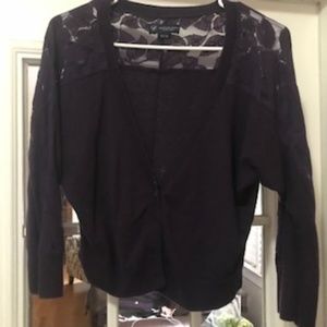 Purple American Eagle Lace Accent Cardigan